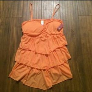 No Boundaries Bright Orange Layered Tank Top